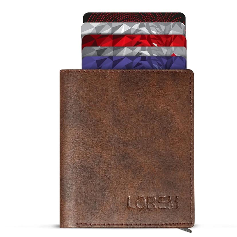 Premium Faux Leather Wallet for Men, 9 Card Slots, Coin Box, 18.3 cm, Tan Brown