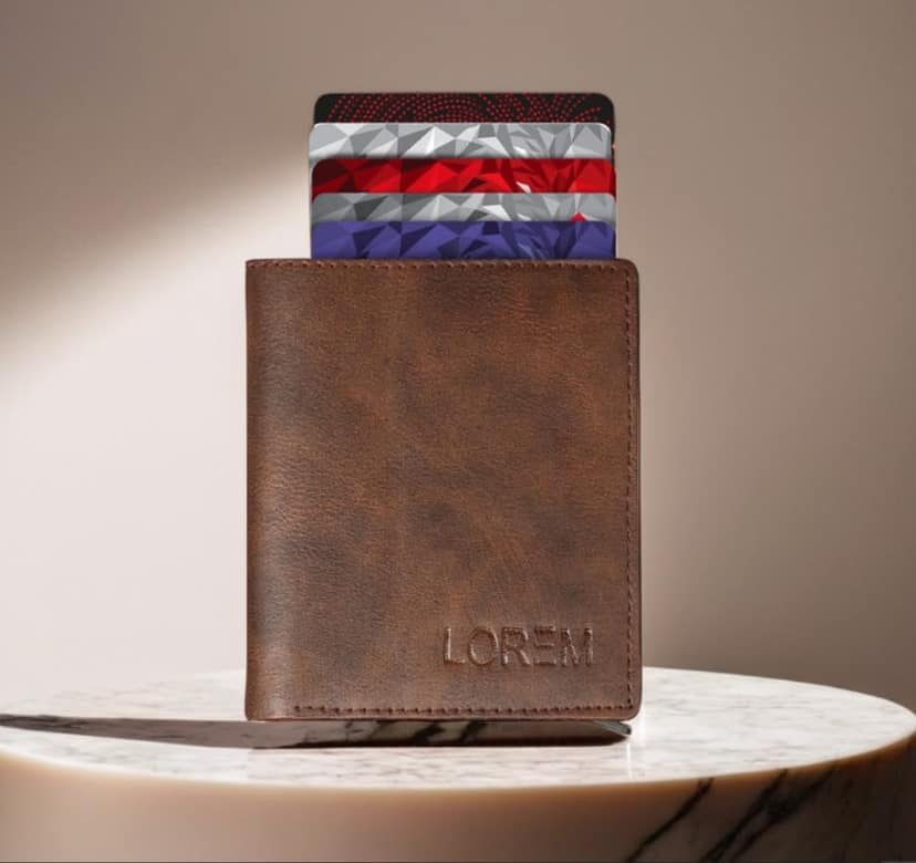 Premium Faux Leather Wallet for Men, 9 Card Slots, Coin Box, 18.3 cm, Tan Brown view 2