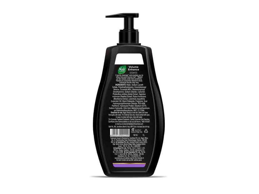 Nyle Naturals Volume Enhance Anti Hairfall Shampoo, With Reetha & Blackberry, PH balanced & Paraben free, For Men and Women 1 Litre view 2