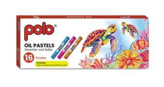 polo Oil Pastels Pack of 2 | 16 Vibrant Colors | Smooth Texture & Non-Toxic | Includes Free Scraping Tool | Ideal for Artists, Students & Beginners | Perfect for Drawing & Craft Projects