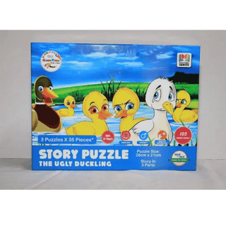 35 pcs set ugly ducklingg story puzzle cardboard educational toys 5 years assorted pid52145