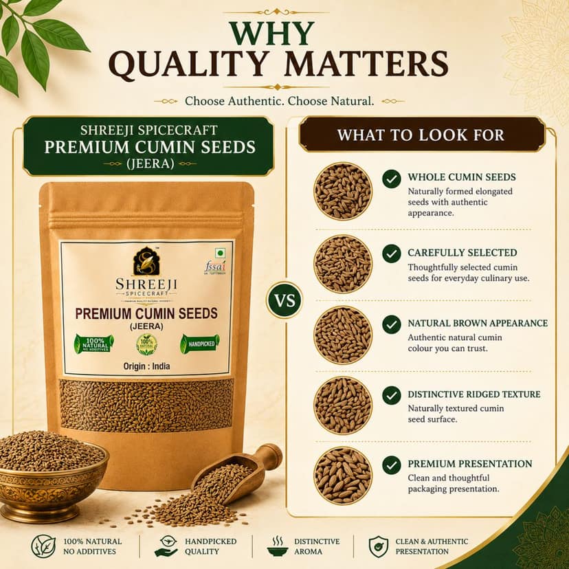 Shreeji Spicecraft Whole Cumin Seeds Jeera 500g | Authentic Aromatic Indian Spices for Cooking | Resealable Pouch view 2