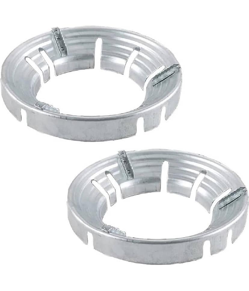 RAMDEV ENTERPRISE Gas Saver Burner Stand Gas Chula Burner Gas Stove Burner Stand Jali Ring Fire & Windproof Energy Saving, Gas Chula Support Stand 4 Legs Supported For Indian Gas 0.7mm (Pack Of 2)(SILVER).