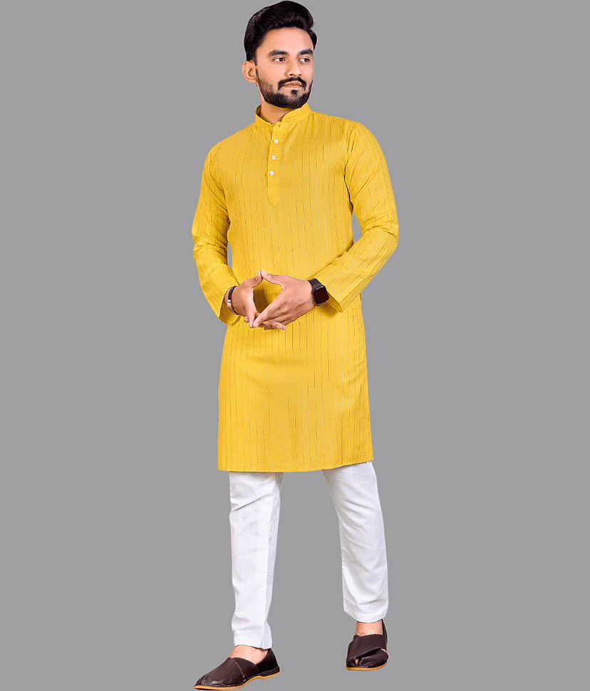 YUG ART - Blue Cotton Blend Regular Fit Men's Kurta Pyjama Set ( Pack of 1 )