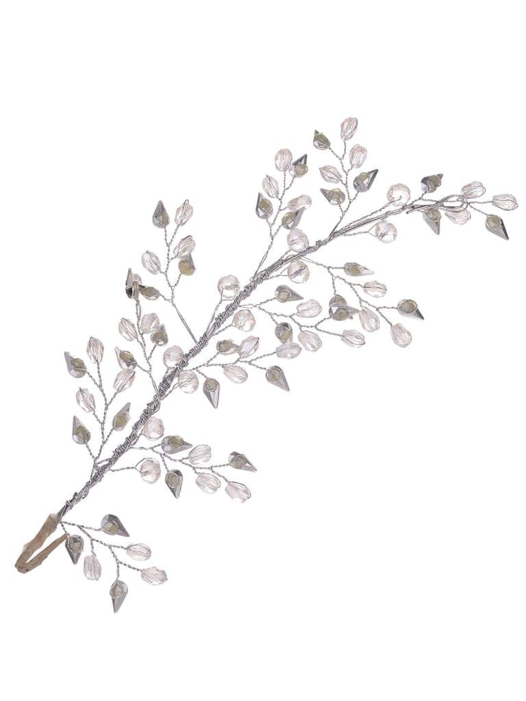 Silver Toned White Pearl Embellished Tiara For Girls & Women view 3