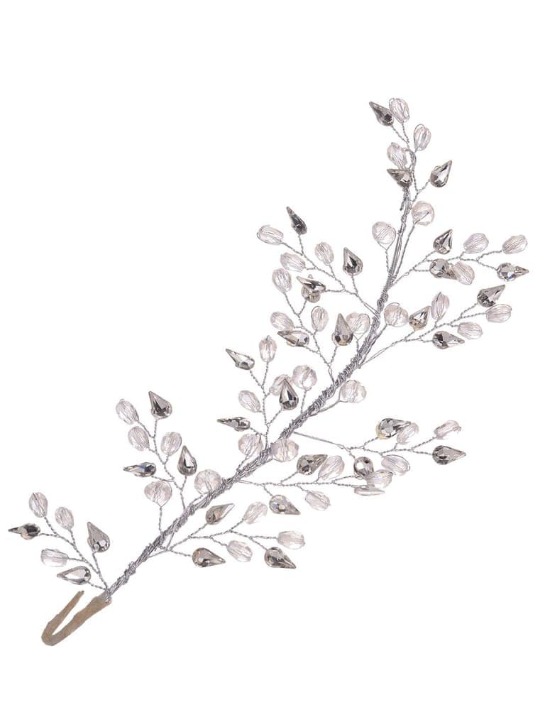Silver Toned White Pearl Embellished Tiara For Girls & Women view 4