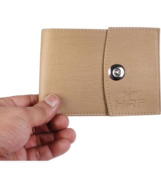 HRFSTAR 100% Leather Solid Men's Money Clipper With 6 Slots For Card ( Beige , Pack of 1 )