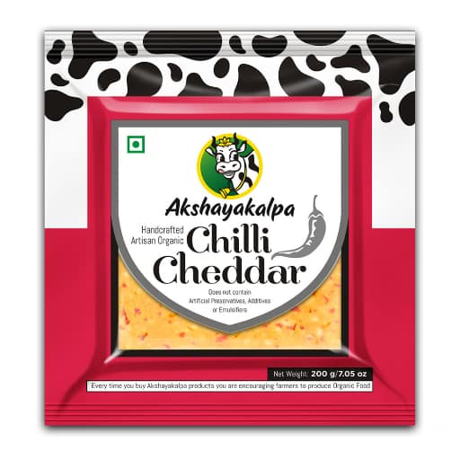 Akshayakalpa - Organic Cheddar Chilli, 200 grams view 2