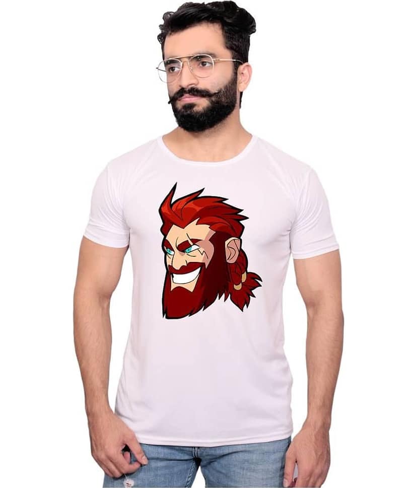 Nityanand Enterprises White Cotton Blend T-Shirt