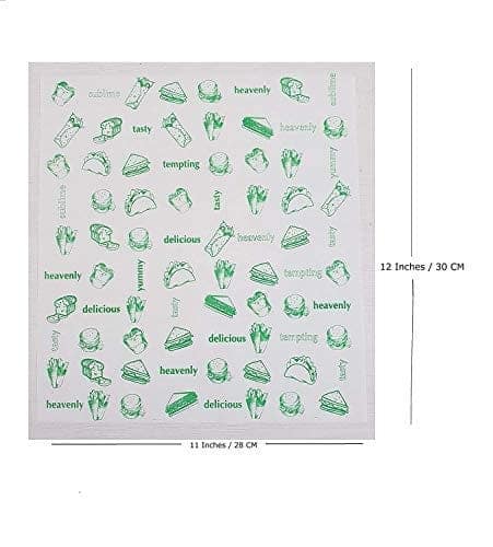 12" x 11" Heavenly Hamburger, Hot Dog, Taco, Sandwich, Food Wrapping Paper (Pack of 100)