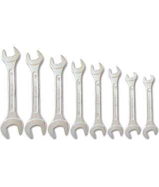 "Double Sided Open End Wrench Size: 6, 7, 8, 9, 10, 11, 12, 13, 14, 15, 16, 17, Open End Spanner Set of 8 Pc
