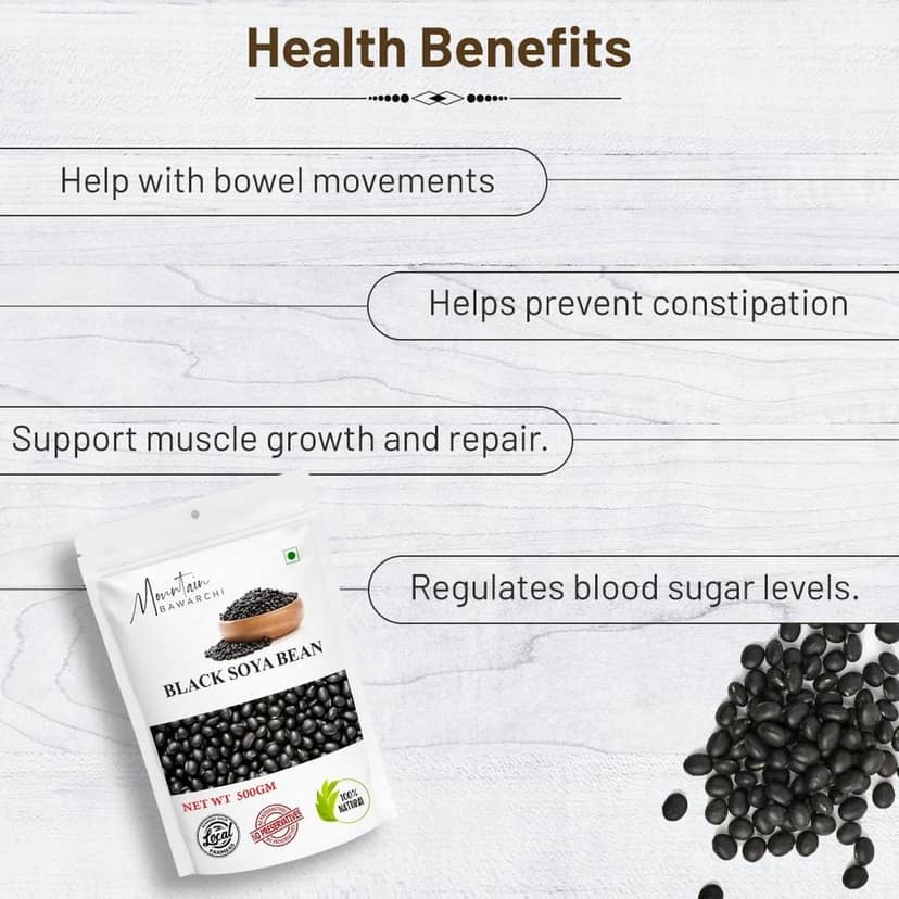 Mountain Bawarchi Pure and Natural Bhatt Dal | Black Bean | Black Soyabean | 500g (Pack of 2) view 7