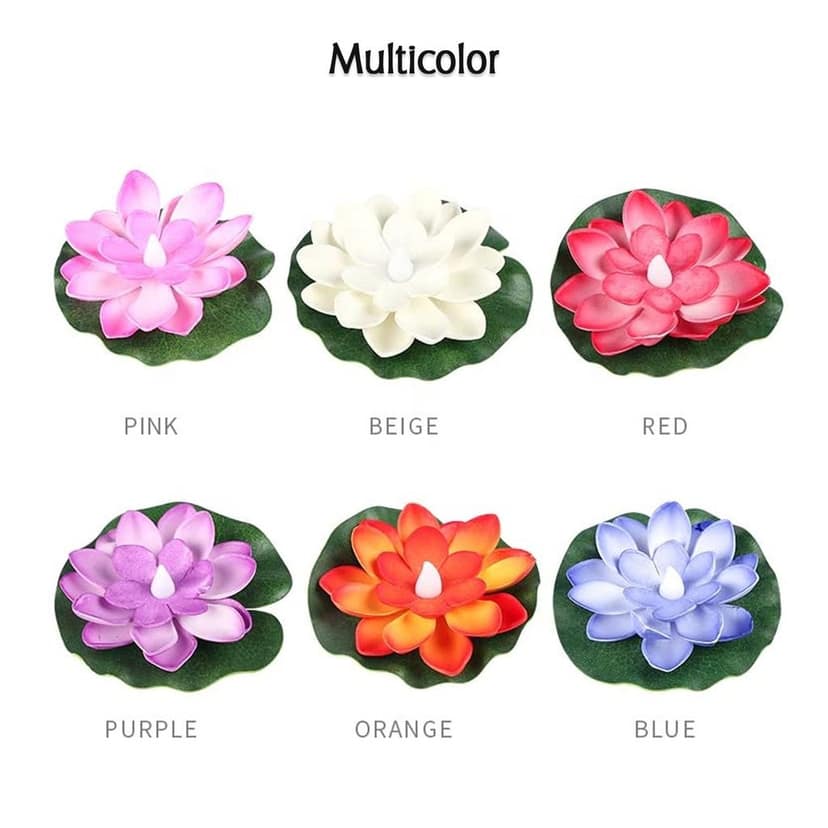 Floating Lotus LED Candles – Smokeless & Waterproof (Pack of 6) view 3
