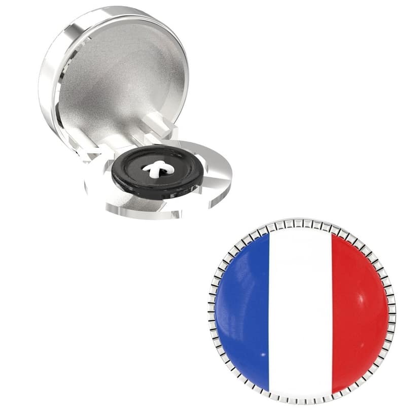 The Smart Buttons - Shirt Button Cover Cufflinks for Men - France Flag Style