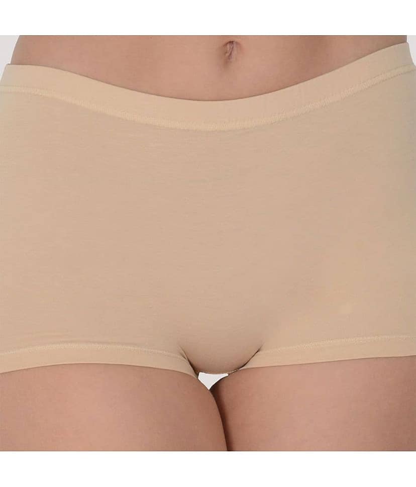Leading Lady Pack of 2 Cotton Solid Women's Boy Shorts ( Purple ) view 2
