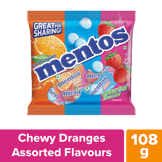 Mentos Rainbow Assorted Flavour Chewy Toffee, 108 g (40 pcs)