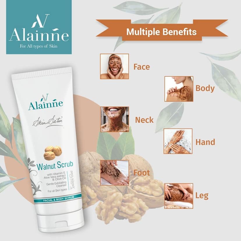 Alainne Skin Satin Walnut Face & Body Scrub 200g view 2