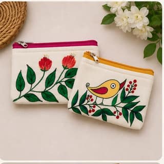 Hand-Painted Coin Pouch Set