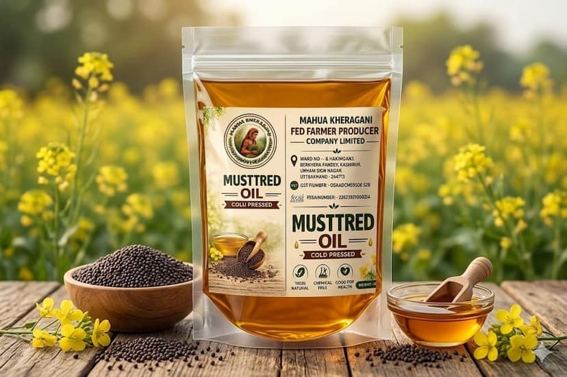 Mahua Kheragani Cold Pressed Musttred Oil 1 Litres Pack view 2