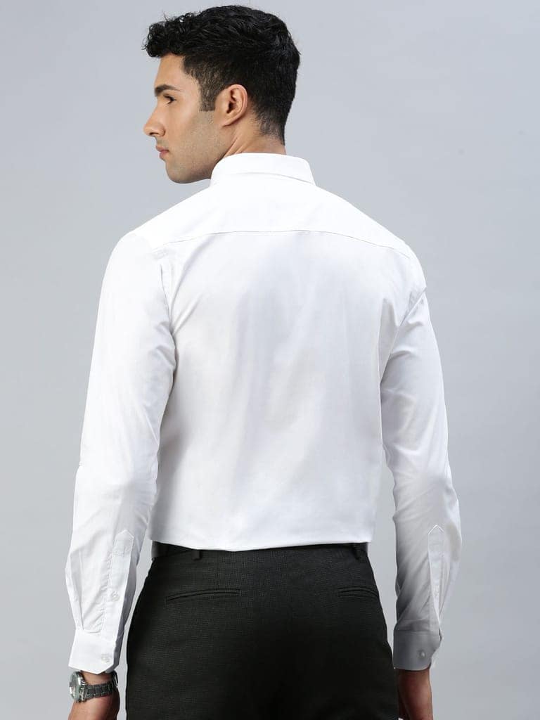 Mens 100% Cotton White Shirt Full Sleeves Breeze Cotton view 2