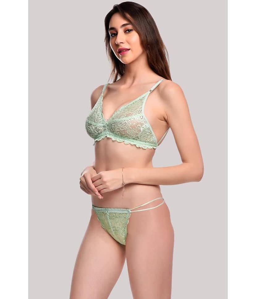 LadySoft Pack of 3 Lace Women's Bra & Panty Set ( Multicolor ) Bikni-Set view 2