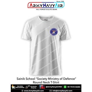 ArmyNavyAir Sainik School T-Shirt (Large) | Ministry of Defence Logo | Casual & Institutional