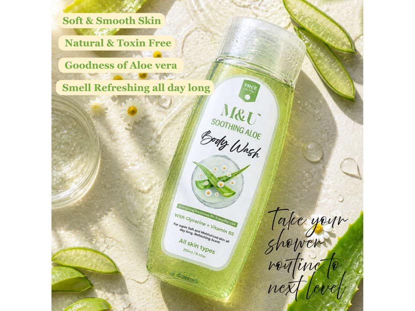 Soothing Aloe Body Wash For Everyday Use | Soft & Smooth Skin | Calming Scent 250ml view 2