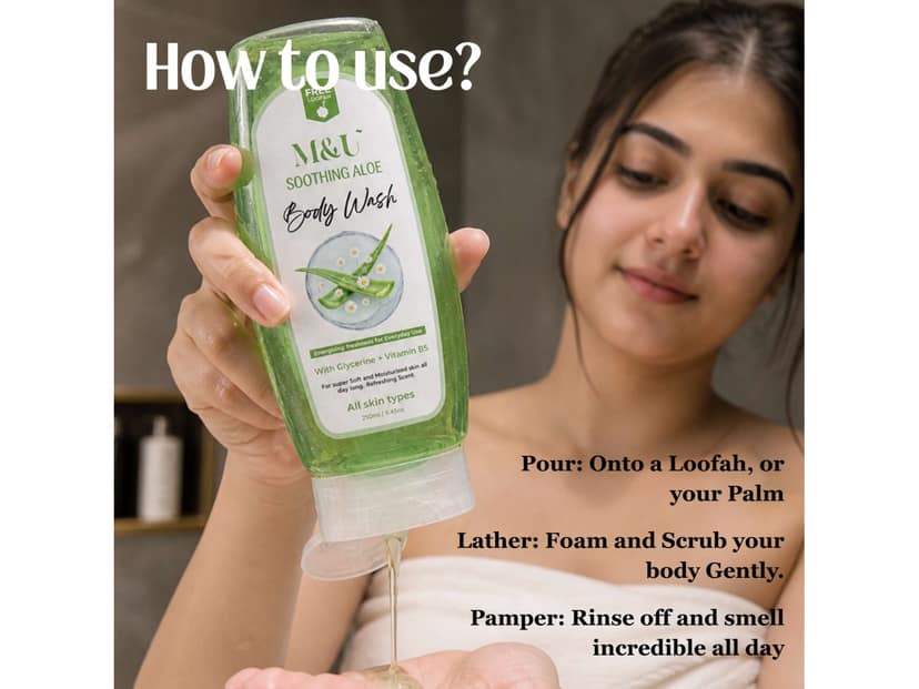 Soothing Aloe Body Wash For Everyday Use | Soft & Smooth Skin | Calming Scent 250ml view 3