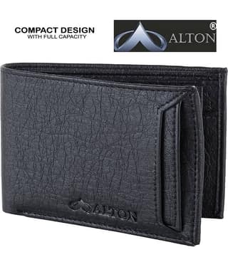HRFSTAR PU Solid Men's Money Clipper With 10 Slots For Card ( Black , Pack of 1 )