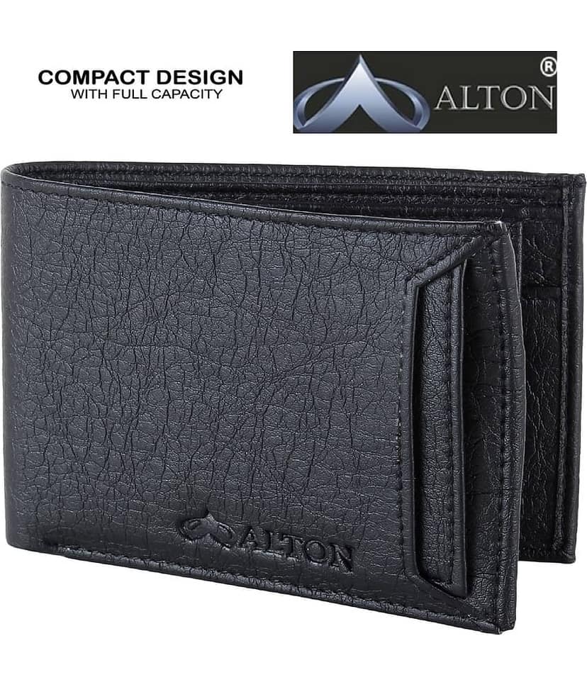 HRFSTAR PU Solid Men's Money Clipper With 10 Slots For Card ( Black , Pack of 1 )