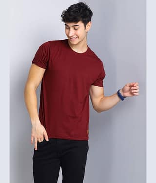 Paul Street Pack of 1 Cotton Blend Slim Fit Men's T-Shirt ( Maroon )