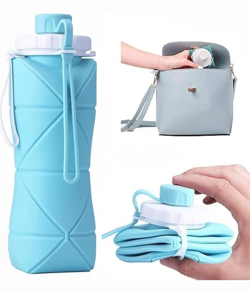 MANDEV Multicolour Silicone Water Bottle 700 mL ( Set of 1 )