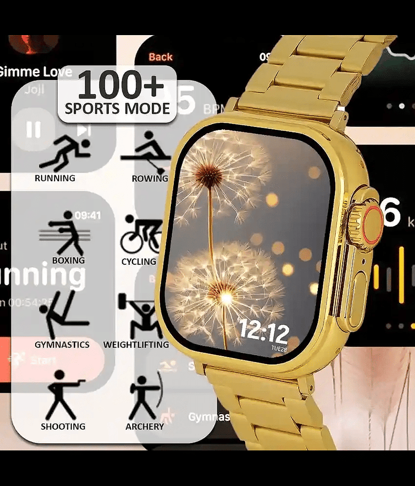 Gold Bluetooth Calling Touchscreen with Fitness Health Sports Music view 2