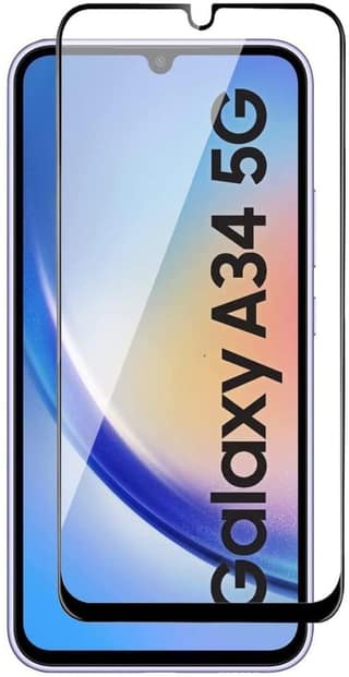 PLUGTECH Advanced Tempered Glass With Anti-Explosion 9H Hardness Edge-To-Edge Coverage Screen Guard for SAMSUNG A34 5G