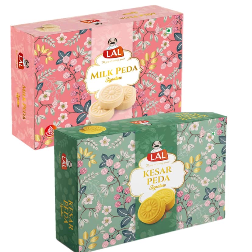 Lal Sweets Kesar peda & Milk Peda Combo Pack 400g Each