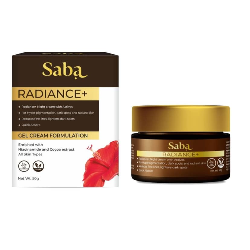 Saba Radiance+ Night Gel Cream with Niacinamide, Cocoa Extract & Actives | 50g view 2