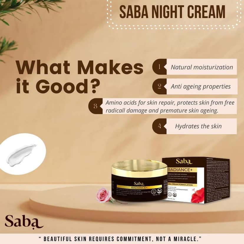 Saba Radiance+ Night Gel Cream with Niacinamide, Cocoa Extract & Actives | 50g view 5