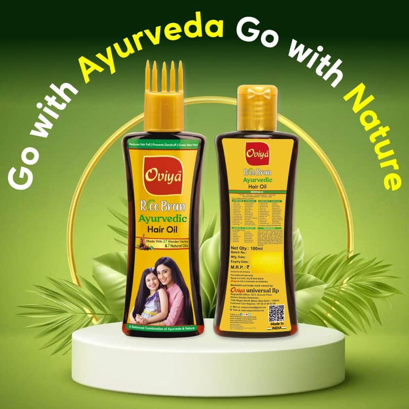 Oviya Rice Bran Ayurvedic Hair Oil || Ayurvedic Hair Oil blends 27 medicinal herbs & 7 natural oils view 8