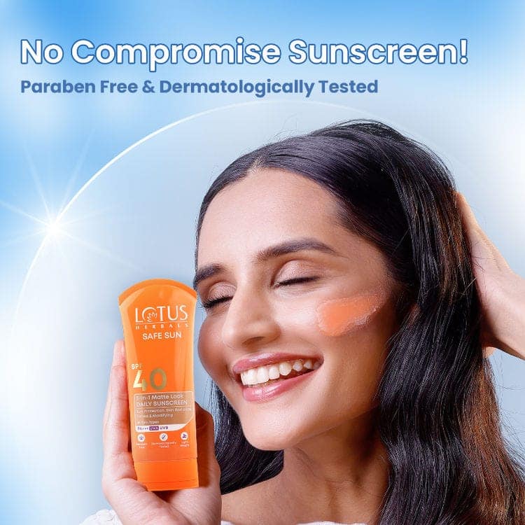 Lotus Herbals Safesun 3In1 Matte Look Tinted Sunscreen SPF 40 PA+++ In Vivo Tested Matte Finish (100g) view 6