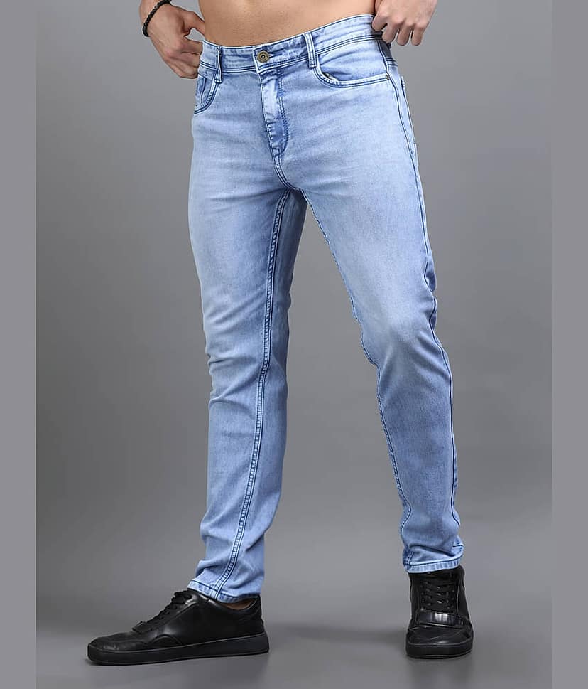 Paul Street Regular Fit Faded Men's Jeans - Light Blue ( Pack of 1 ) view 3