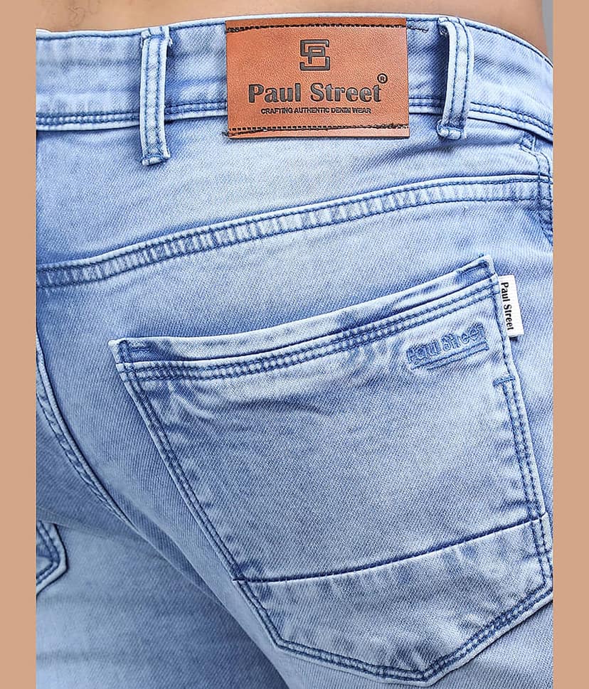 Paul Street Regular Fit Faded Men's Jeans - Light Blue ( Pack of 1 ) view 4