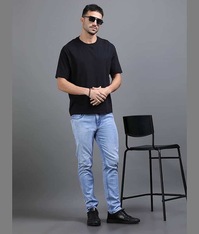 Paul Street Regular Fit Faded Men's Jeans - Light Blue ( Pack of 1 ) view 6