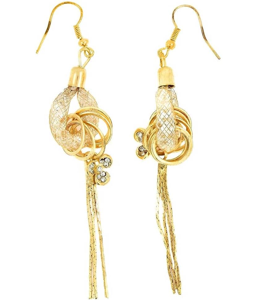 The Jewelbox Dainty Rose Gold Plated American Diamond CZ Dangling Earring for Women view 2