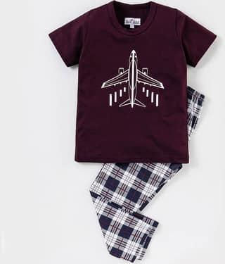 Nite Flite Pack of 1 Boys 100% Cotton Nightsuit Set ( Multi Color )