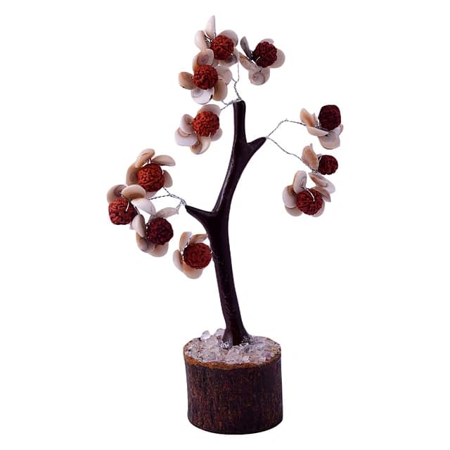 Gomti Chakra Tree with Rudraksha Beads for Good Health, Wealth & Prosperity, Home, Office, Décor(KI_111) by Krishna Impex view 2