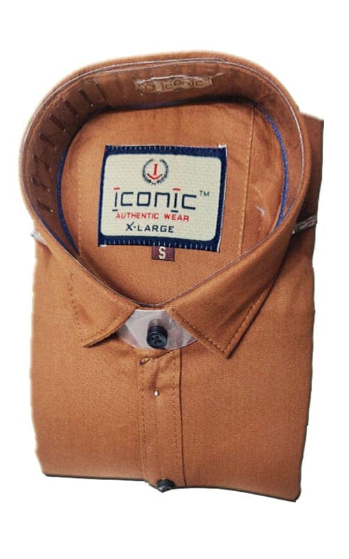 Men`S Solid Khaki Shirt view 3