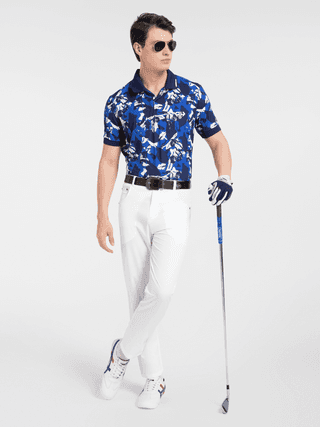AH Ultra - Blue Tropical Maze Polo