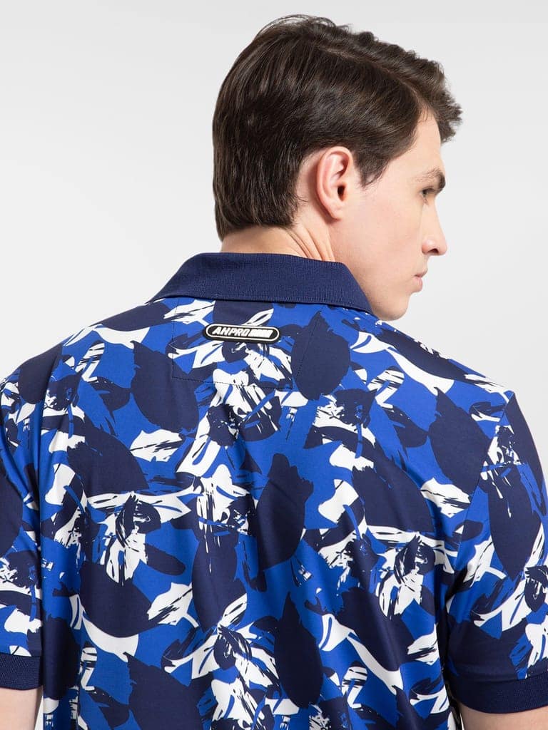 AH Ultra - Blue Tropical Maze Polo view 4