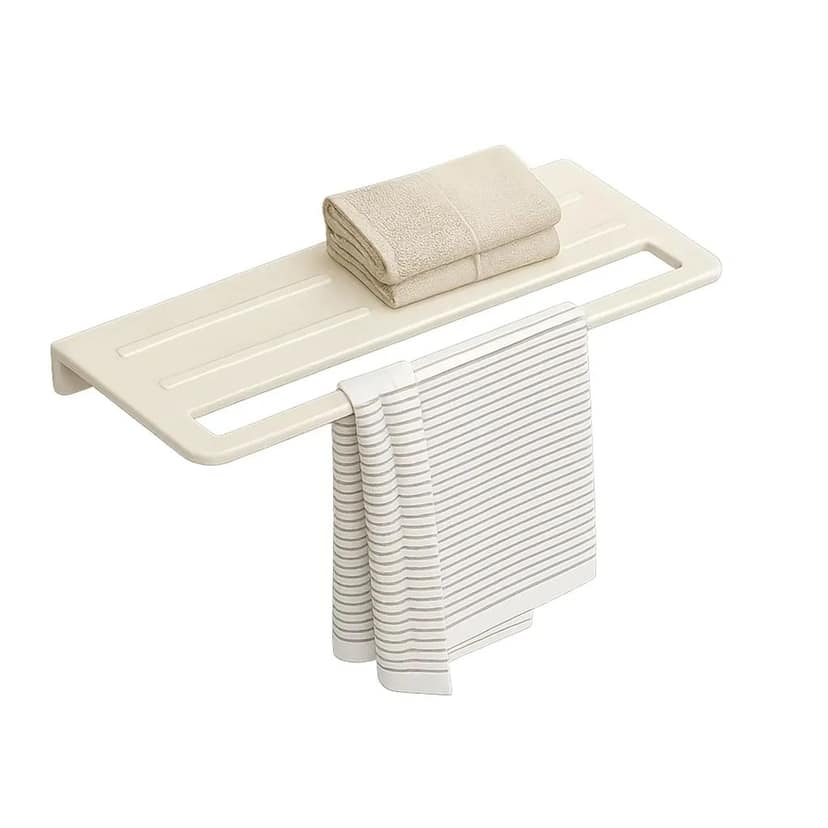 Fossa Wall Mounted Towel Shelf Ivory Quartz Ceramic (RM-127)