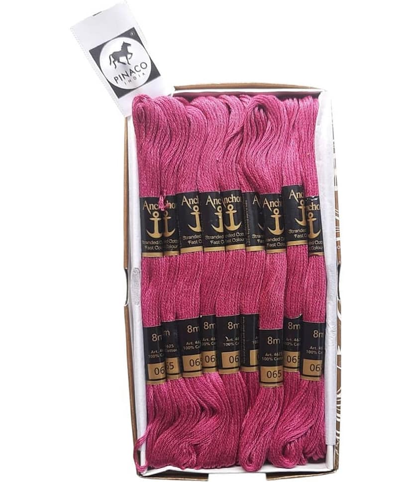 Anchor Stranded Cotton SKEINS/Embroidery Threads Longstitch/Cross Stitch 8 mtrs skeins Pack of 10 pcs (065)